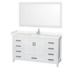 Wyndham Collection WCS141460SWHC2UNSM58 - Sheffield 60 Inch Single Bathroom Vanity in White, Carrara Cultured Marble Countertop, Undermount