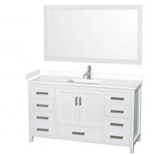 Wyndham Collection WCS141460SWHWCUNSM58 - Sheffield 60 Inch Single Bathroom Vanity in White, White Cultured Marble Countertop, Undermount Sq