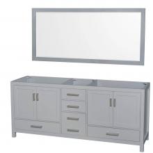 Wyndham Collection WCS141480DGYCXSXXM70 - Sheffield 80 Inch Double Bathroom Vanity in Gray, No Countertop, No Sink, and 70 Inch Mirror