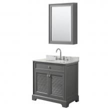 Wyndham Collection WCS212130SKGCMUNOMED - 30 inch Single Bathroom Vanity in Dark Gray, White Carrara Marble Countertop, Undermount Oval Sink