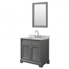 Wyndham Collection WCS212130SKGCMUNSM24 - 30 inch Single Bathroom Vanity in Dark Gray, White Carrara Marble Countertop, Undermount Square Si