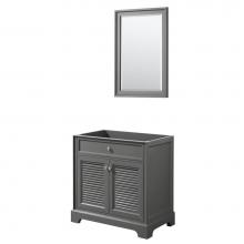 Wyndham Collection WCS212130SKGCXSXXM24 - 30 inch Single Bathroom Vanity in Dark Gray, No Countertop, No Sink, and 24 inch Mirror