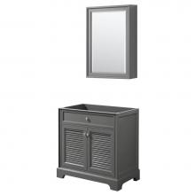 Wyndham Collection WCS212130SKGCXSXXMED - 30 inch Single Bathroom Vanity in Dark Gray, No Countertop, No Sink, and Medicine Cabinet