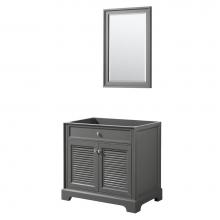 Wyndham Collection WCS212136SKGCXSXXM24 - 36 inch Single Bathroom Vanity in Dark Gray, No Countertop, No Sink, and 24 inch Mirror