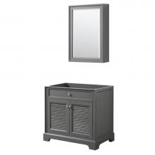 Wyndham Collection WCS212136SKGCXSXXMED - 36 inch Single Bathroom Vanity in Dark Gray, No Countertop, No Sink, and Medicine Cabinet