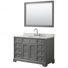 Wyndham Collection WCS212148SKGCMUNOM46 - 48 inch Single Bathroom Vanity in Dark Gray, White Carrara Marble Countertop, Undermount Oval Sink