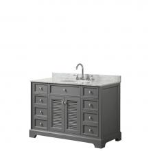 Wyndham Collection WCS212148SKGCMUNOMXX - 48 inch Single Bathroom Vanity in Dark Gray, White Carrara Marble Countertop, Undermount Oval Sink