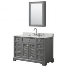 Wyndham Collection WCS212148SKGCMUNSMED - 48 inch Single Bathroom Vanity in Dark Gray, White Carrara Marble Countertop, Undermount Square Si