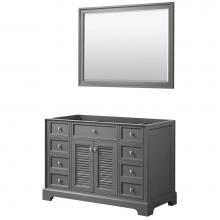 Wyndham Collection WCS212148SKGCXSXXM46 - 48 inch Single Bathroom Vanity in Dark Gray, No Countertop, No Sink, and 46 inch Mirror