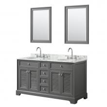 Wyndham Collection WCS212160DKGCMUNOM24 - 60 inch Double Bathroom Vanity in Dark Gray, White Carrara Marble Countertop, Undermount Oval Sink