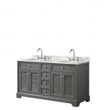 Wyndham Collection WCS212160DKGCMUNOMXX - 60 inch Double Bathroom Vanity in Dark Gray, White Carrara Marble Countertop, Undermount Oval Sink