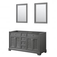 Wyndham Collection WCS212160DKGCXSXXM24 - 60 inch Double Bathroom Vanity in Dark Gray, No Countertop, No Sink, and 24 inch Mirrors