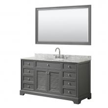 Wyndham Collection WCS212160SKGCMUNOM58 - 60 inch Single Bathroom Vanity in Dark Gray, White Carrara Marble Countertop, Undermount Oval Sink