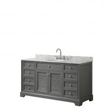 Wyndham Collection WCS212160SKGCMUNOMXX - 60 inch Single Bathroom Vanity in Dark Gray, White Carrara Marble Countertop, Undermount Oval Sink