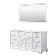 Wyndham Collection WCS212160SWHCXSXXM58 - 60 inch Single Bathroom Vanity in White, No Countertop, No Sink, and 58 inch Mirror