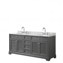 Wyndham Collection WCS212172DKGCMUNOMXX - 72 inch Double Bathroom Vanity in Dark Gray, White Carrara Marble Countertop, Undermount Oval Sink