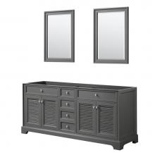 Wyndham Collection WCS212172DKGCXSXXM24 - 72 inch Double Bathroom Vanity in Dark Gray, No Countertop, No Sink, and 24 inch Mirrors