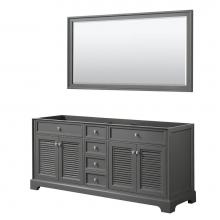 Wyndham Collection WCS212172DKGCXSXXM70 - 72 inch Double Bathroom Vanity in Dark Gray, No Countertop, No Sink, and 70 inch Mirror