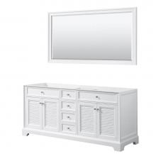 Wyndham Collection WCS212172DWHCXSXXM70 - 72 inch Double Bathroom Vanity in White, No Countertop, No Sink, and 70 inch Mirror