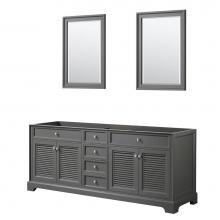 Wyndham Collection WCS212180DKGCXSXXM24 - 80 inch Double Bathroom Vanity in Dark Gray, No Countertop, No Sink, and 24 inch Mirrors