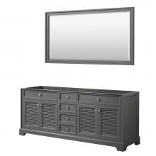 Wyndham Collection WCS212180DKGCXSXXM70 - 80 inch Double Bathroom Vanity in Dark Gray, No Countertop, No Sink, and 70 inch Mirror