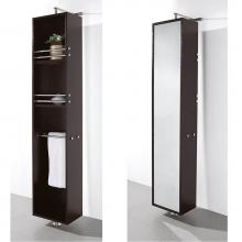 Wyndham Collection WCSB802ES - Linen Tower & 360 Degree Rotating Floor Cabinet with Full-Length Mirror in Espresso