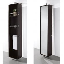 Wyndham Collection WCV202ES - Linen Tower & 360 Degree Rotating Floor Cabinet with Full-Length Mirror in Espresso