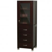 Wyndham Collection WCV206ES - Bathroom Linen Tower in Espresso with Shelved Cabinet Storage and 4 Drawers