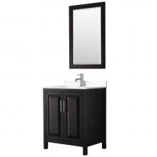 Wyndham Collection WCV252530SDEC2UNSM24 - Daria 30 Inch Single Bathroom Vanity in Dark Espresso, Light-Vein Carrara Cultured Marble Countert