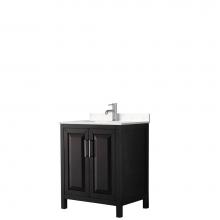 Wyndham Collection WCV252530SDEC2UNSMXX - Daria 30 Inch Single Bathroom Vanity in Dark Espresso, Light-Vein Carrara Cultured Marble Countert