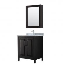 Wyndham Collection WCV252530SDECMUNSMED - Daria 30 Inch Single Bathroom Vanity in Dark Espresso, White Carrara Marble Countertop, Undermount