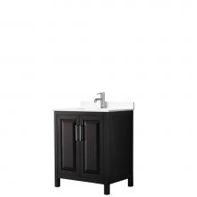 Wyndham Collection WCV252530SDEWCUNSMXX - Daria 30 Inch Single Bathroom Vanity in Dark Espresso, White Cultured Marble Countertop, Undermoun