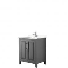 Wyndham Collection WCV252530SKGC2UNSMXX - Daria 30 Inch Single Bathroom Vanity in Dark Gray, Light-Vein Carrara Cultured Marble Countertop,