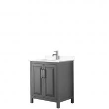 Wyndham Collection WCV252530SKGWCUNSMXX - Daria 30 Inch Single Bathroom Vanity in Dark Gray, White Cultured Marble Countertop, Undermount Sq