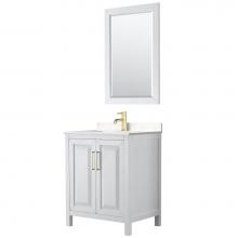 Wyndham Collection WCV252530SWGC2UNSM24 - Daria 30'' Single Bathroom Vanity in White, Light-Vein Carrara Cultured Marble Counterto