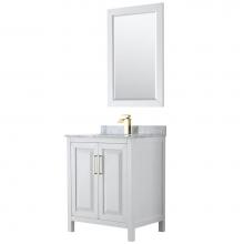 Wyndham Collection WCV252530SWGCMUNSM24 - Daria 30 Inch Single Bathroom Vanity in White, White Carrara Marble Countertop, Undermount Square