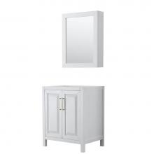 Wyndham Collection WCV252530SWGCXSXXMED - Daria 30 Inch Single Bathroom Vanity in White, No Countertop, No Sink, Medicine Cabinet, Brushed G