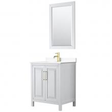 Wyndham Collection WCV252530SWGWCUNSM24 - Daria 30 Inch Single Bathroom Vanity in White, White Cultured Marble Countertop, Undermount Square