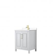 Wyndham Collection WCV252530SWGWCUNSMXX - Daria 30 Inch Single Bathroom Vanity in White, White Cultured Marble Countertop, Undermount Square