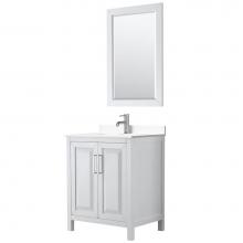 Wyndham Collection WCV252530SWHWCUNSM24 - Daria 30 Inch Single Bathroom Vanity in White, White Cultured Marble Countertop, Undermount Square