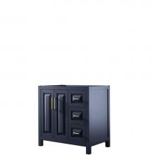 Wyndham Collection WCV252536SBLCXSXXMXX - Daria 36 Inch Single Bathroom Vanity in Dark Blue, No Countertop, No Sink, No Mirror