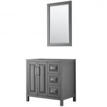 Wyndham Collection WCV252536SKGCXSXXM24 - Daria 36 Inch Single Bathroom Vanity in Dark Gray, No Countertop, No Sink, and 24 Inch Mirror