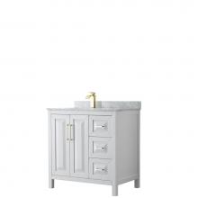 Wyndham Collection WCV252536SWGCMUNSMXX - Daria 36 Inch Single Bathroom Vanity in White, White Carrara Marble Countertop, Undermount Square