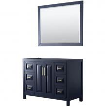 Wyndham Collection WCV252548SBLCXSXXM46 - Daria 48 Inch Single Bathroom Vanity in Dark Blue, No Countertop, No Sink, 46 Inch Mirror