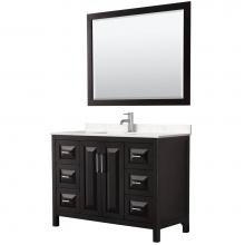 Wyndham Collection WCV252548SDEC2UNSM46 - Daria 48 Inch Single Bathroom Vanity in Dark Espresso, Light-Vein Carrara Cultured Marble Countert