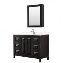 Wyndham Collection WCV252548SDEC2UNSMED - Daria 48 Inch Single Bathroom Vanity in Dark Espresso, Light-Vein Carrara Cultured Marble Countert