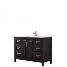 Wyndham Collection WCV252548SDEC2UNSMXX - Daria 48 Inch Single Bathroom Vanity in Dark Espresso, Light-Vein Carrara Cultured Marble Countert