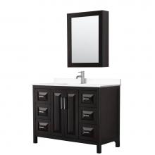 Wyndham Collection WCV252548SDEWCUNSMED - Daria 48 Inch Single Bathroom Vanity in Dark Espresso, White Cultured Marble Countertop, Undermoun