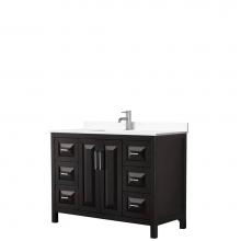 Wyndham Collection WCV252548SDEWCUNSMXX - Daria 48 Inch Single Bathroom Vanity in Dark Espresso, White Cultured Marble Countertop, Undermoun