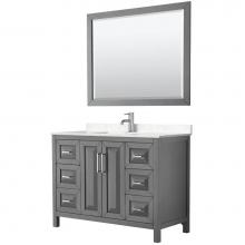 Wyndham Collection WCV252548SKGC2UNSM46 - Daria 48 Inch Single Bathroom Vanity in Dark Gray, Light-Vein Carrara Cultured Marble Countertop,